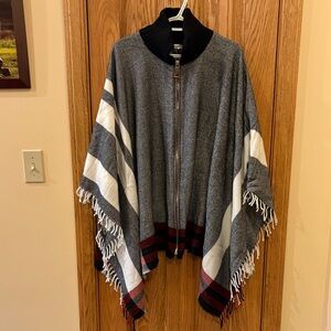 Indigo Soul Black and Gray Knit Poncho